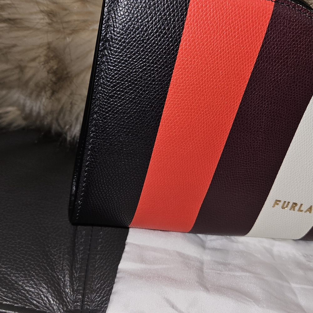 Furla Striped Red, Black, and White Shoulder Bag - Picture 3 of 7